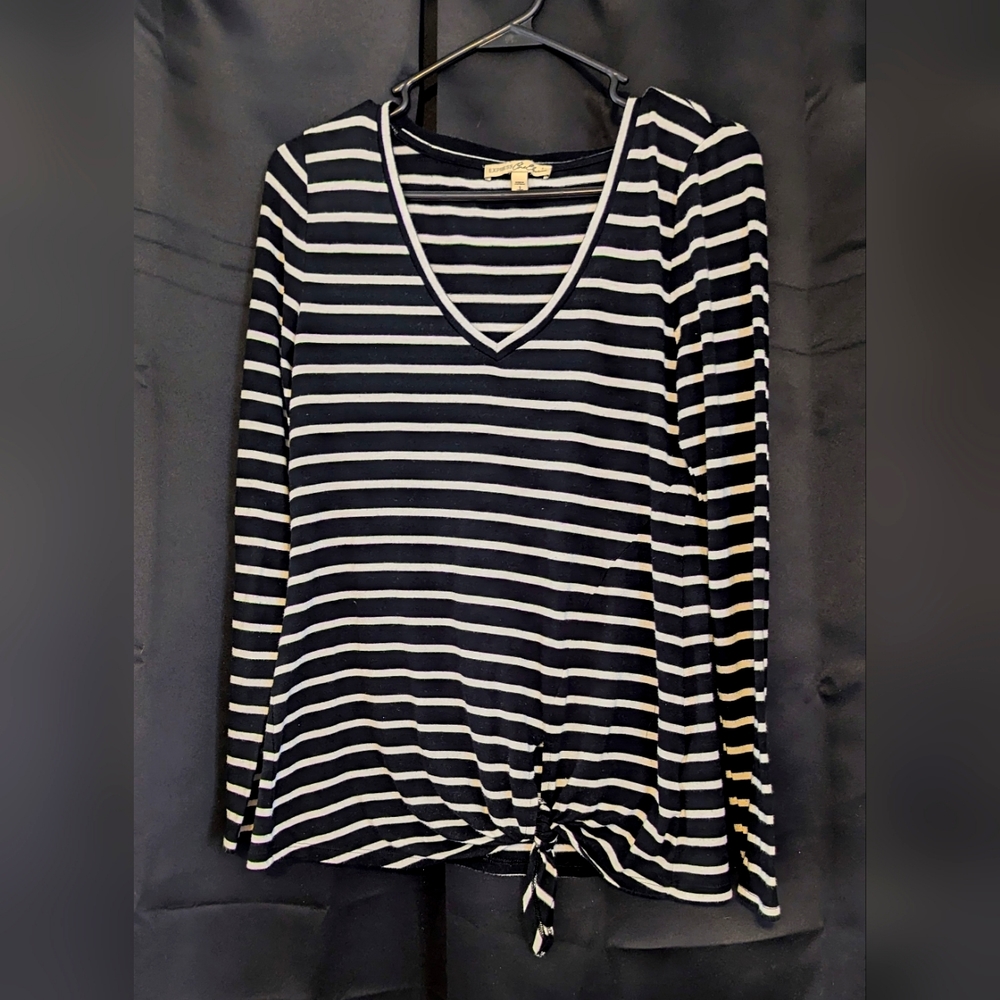Black and white striped Express shirt